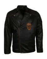 Black Skull Embossed Ride Biker Jacket | Trendy Leather Jackets