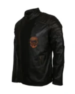 Black Skull Embossed Ride Biker Jacket | Trendy Leather Jackets