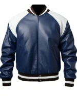 Blue White Men’s Genuine Sheepskin | Trendy Leather Jackets