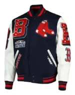 Boston Red Sox Mash Up Varsity Jacket | Trendy Leather Jackets