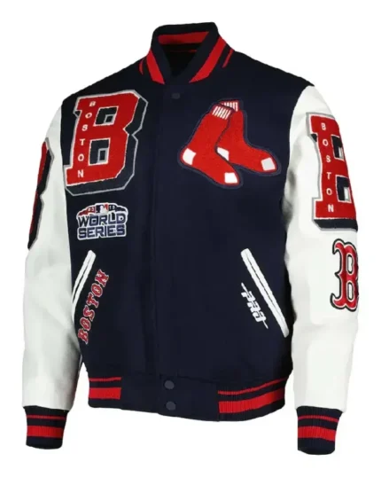 Boston Red Sox Mash Up Varsity Jacket | Trendy Leather Jackets