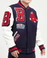 Boston Red Sox Mash Up Varsity Jacket | Trendy Leather Jackets
