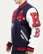 Boston Red Sox Mash Up Varsity Jacket | Trendy Leather Jackets