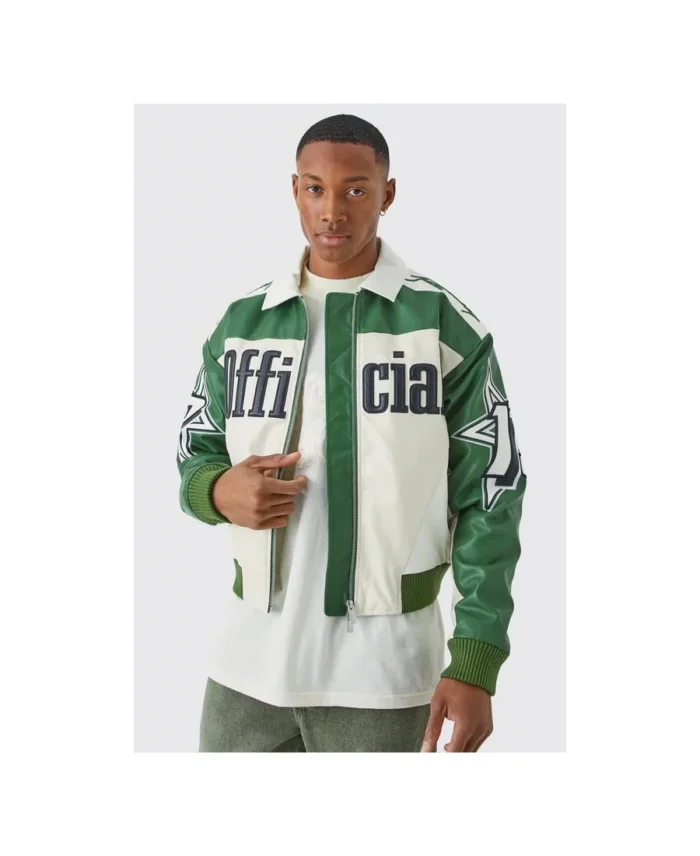 Boxy Fit PU Moto Collared Bomber Jacket | Trendy Leather Jackets