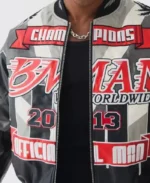 Boxy Official Man PU Black Varsity Jacket | Trendy Leather Jackets
