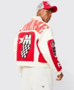 Boxy Twill Homme Moto Bomber Jacket | Trendy Leather Jackets