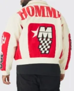 Boxy Twill Homme Moto Bomber Jacket | Trendy Leather Jackets