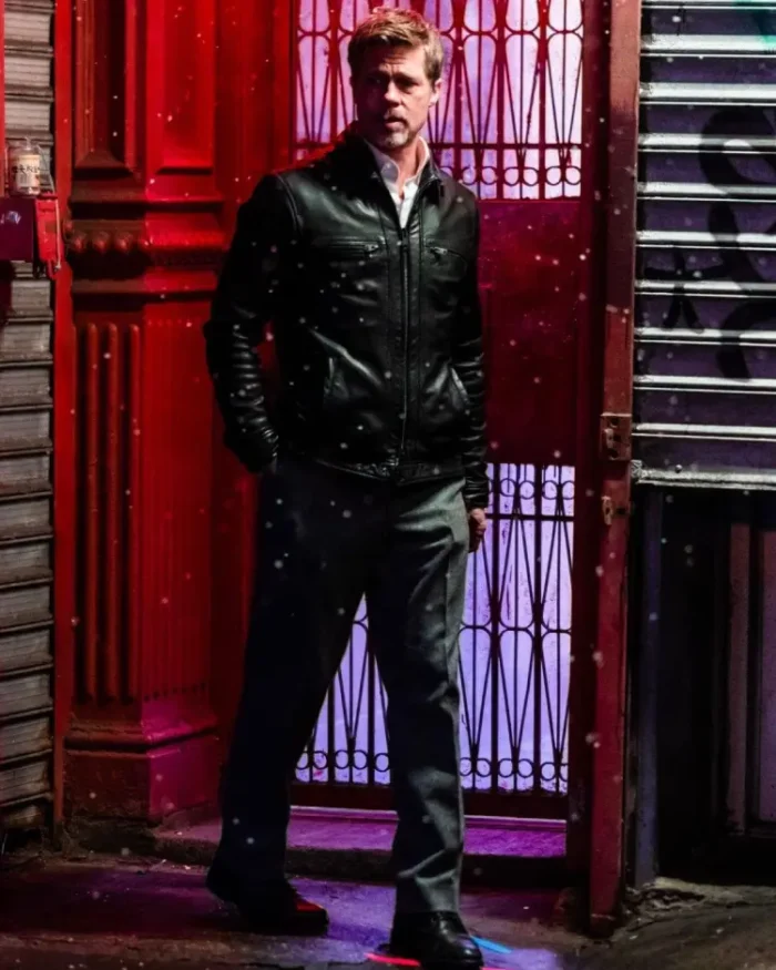 Brad Pitt Wolfs 2024 Movie Black Leather Jacket | Trendy Leather Jackets