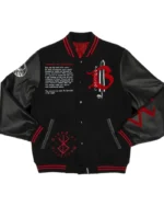 Brand Of Sacrifice Black Varsity Jacket | Trendy Leather Jackets