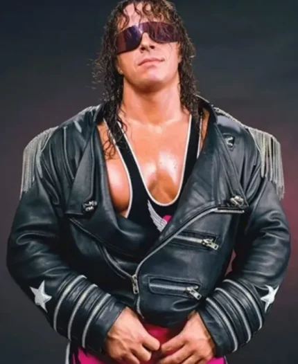 Bret Hart The Hitman Zipper Leather Jacket | Trendy Leather Jackets
