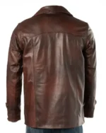 Brown Cow Hide Reefer Style Jacket | Trendy Leather Jackets