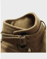 Brown Mid-Length Wool Coat | Trendy Leather Jackets