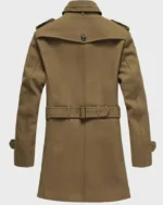 Brown Mid-Length Wool Coat | Trendy Leather Jackets