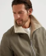 Brunello Cucinelli Nubuck Shearling Bomber Jacket | Trendy Leather Jackets