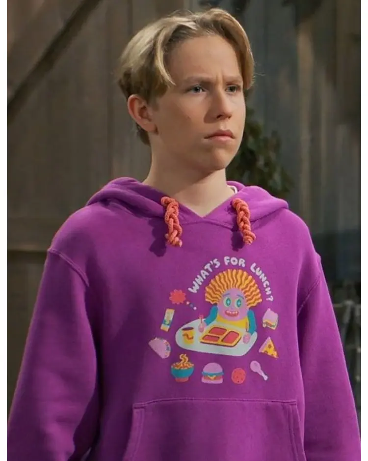 Bunk’d S6 Luke Busey What’s For Lunch Hoodie | Trendy Leather Jackets