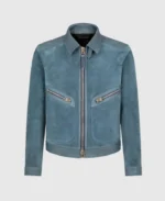 Buttery Contrast Blouson Suede Leather Jacket | Trendy Leather Jackets