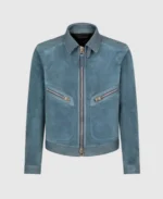 Buttery Contrast Blouson Suede Leather Jacket | Trendy Leather Jackets
