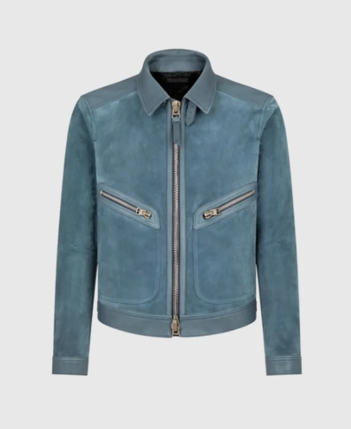 Buttery Contrast Blouson Suede Leather Jacket | Trendy Leather Jackets