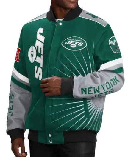 Carl Banks G-III Extreme Red Zone NY Jets Varsity Jacket | Trendy Leather Jackets