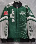 Carl Banks G-III Extreme Red Zone NY Jets Varsity Jacket | Trendy Leather Jackets