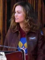 Carol Danvers Captain Marvel Flight Bomber Leather Jacket | Trendy Leather Jackets