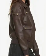 Carol Danvers Captain Marvel Flight Bomber Leather Jacket | Trendy Leather Jackets