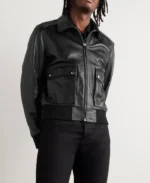 Celine Homme Blouson Black Leather Jacket | Trendy Leather Jackets