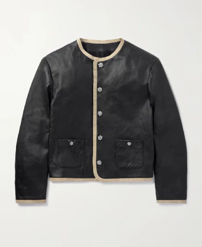Celine Homme Crystal Embellished Leather Jacket | Trendy Leather Jackets