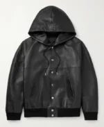 Celine Homme Hooded Printed Leather Blouson Jacket | Trendy Leather Jackets