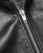 Celine Homme Logo Embossed Bomber Leather Jacket | Trendy Leather Jackets
