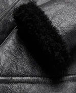 Celine Homme Shearling Lined Textured Bomber Leather Jacket | Trendy Leather Jackets