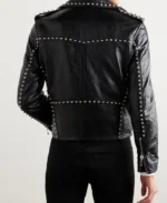 Celine Homme Studded Belted Textured Black Leather Jacket | Trendy Leather Jackets