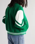 Celine Homme Wool Blend Varsity Jacket | Trendy Leather Jackets