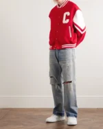Celine Homme Wool Blend Varsity Jacket | Trendy Leather Jackets