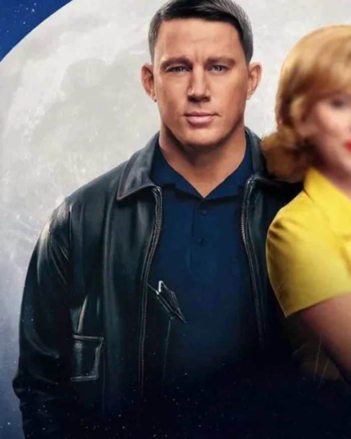 Channing Tatum Black Leather Jacket Fly Me To The Moon 2024 | Trendy Leather Jackets