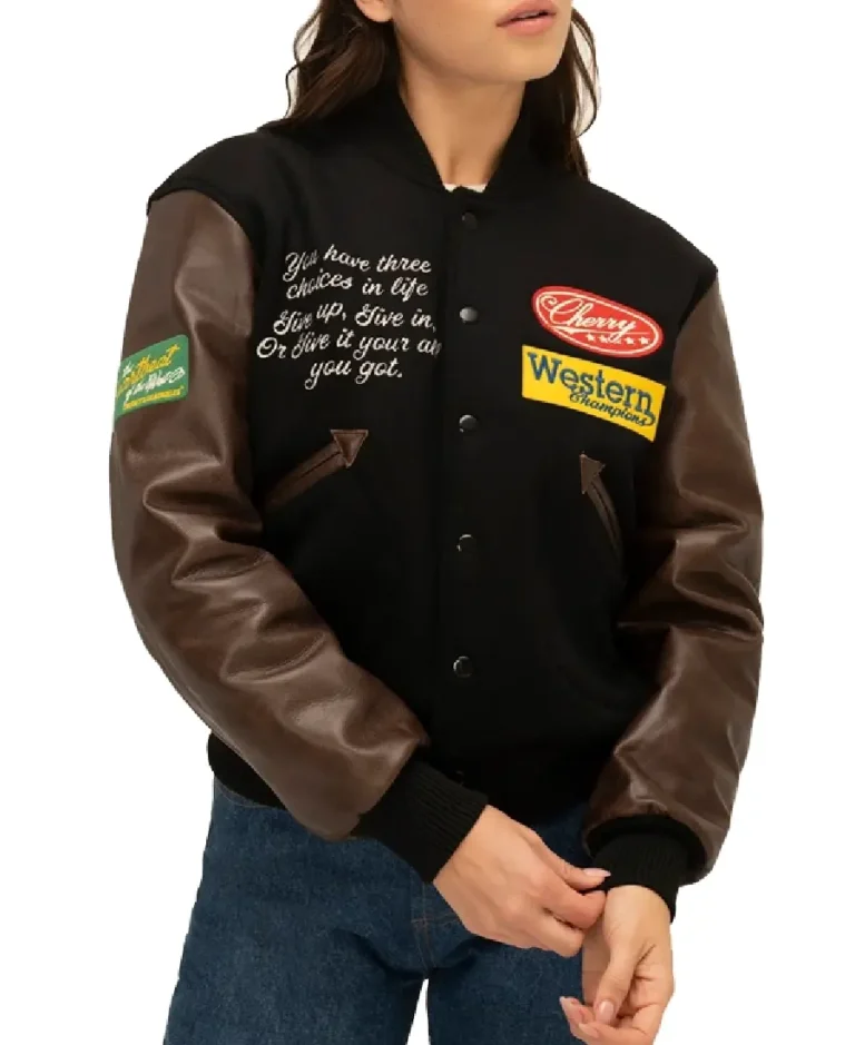 Cherry Rodeo Champ Varsity Jacket | Trendy Leather Jackets