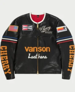 Cherry X Vanson Star Black Leather Biker Jacket | Trendy Leather Jackets