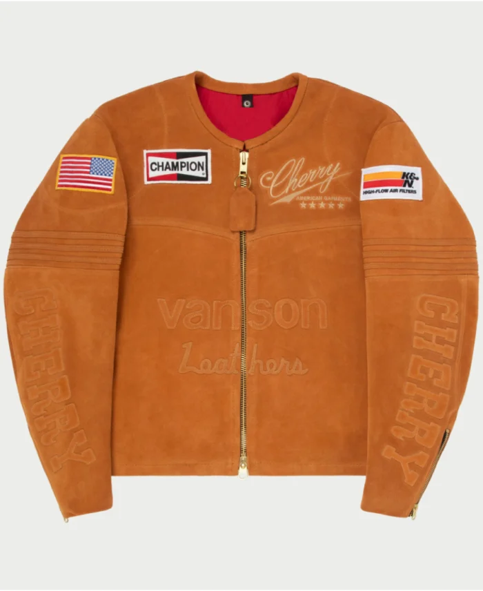 Cherry X Vanson Star Suede Biker Jacket | Trendy Leather Jackets