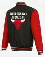 Chicago Bulls Red and Black Varsity Jacket | Trendy Leather Jackets