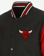 Chicago Bulls Red and Black Varsity Jacket | Trendy Leather Jackets
