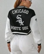 Chicago White Sox Custom Cropped Bomber Jacket | Trendy Leather Jackets