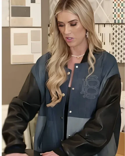 Christina on the Coast S06 Christina Hall Denim Patchwork Jacket | Trendy Leather Jackets
