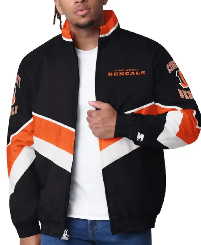 Cincinnati Bengals Captain Black Varsity Satin Jacket | Trendy Leather Jackets