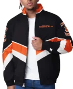 Cincinnati Bengals Captain Black Varsity Satin Jacket | Trendy Leather Jackets