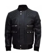Classic Men Slim Fit Black Quilted Bomber Jacket | Trendy Leather Jackets