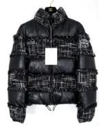 Coco Neige Ribbon Tweed Puffer Jacket | Trendy Leather Jackets