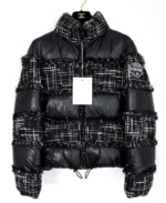 Coco Neige Ribbon Tweed Puffer Jacket | Trendy Leather Jackets