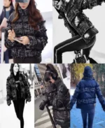 Coco Neige Ribbon Tweed Puffer Jacket | Trendy Leather Jackets