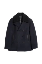Cole Wool Double-Breasted Shearling Peacoat | Trendy Leather Jackets