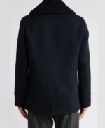 Cole Wool Double-Breasted Shearling Peacoat | Trendy Leather Jackets